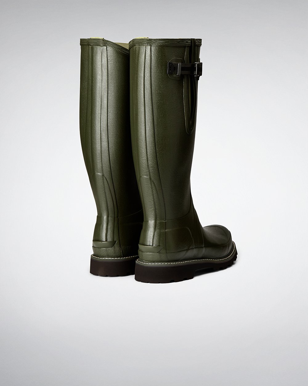 Men Hunter Balmoral Side Adjustable | Tall Rain Boots Dark Olive | NZ-13097-LWNI